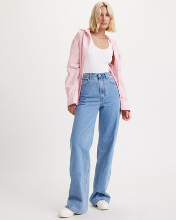 levi's® women's ribcage wide-leg jeans A608100052730 Splash Zone - Med Indigo - Flat Finish  – Levi's Hong Kong