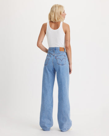 levi's® women's ribcage wide-leg jeans A608100052730 Splash Zone - Med Indigo - Flat Finish  – Levi's Hong Kong