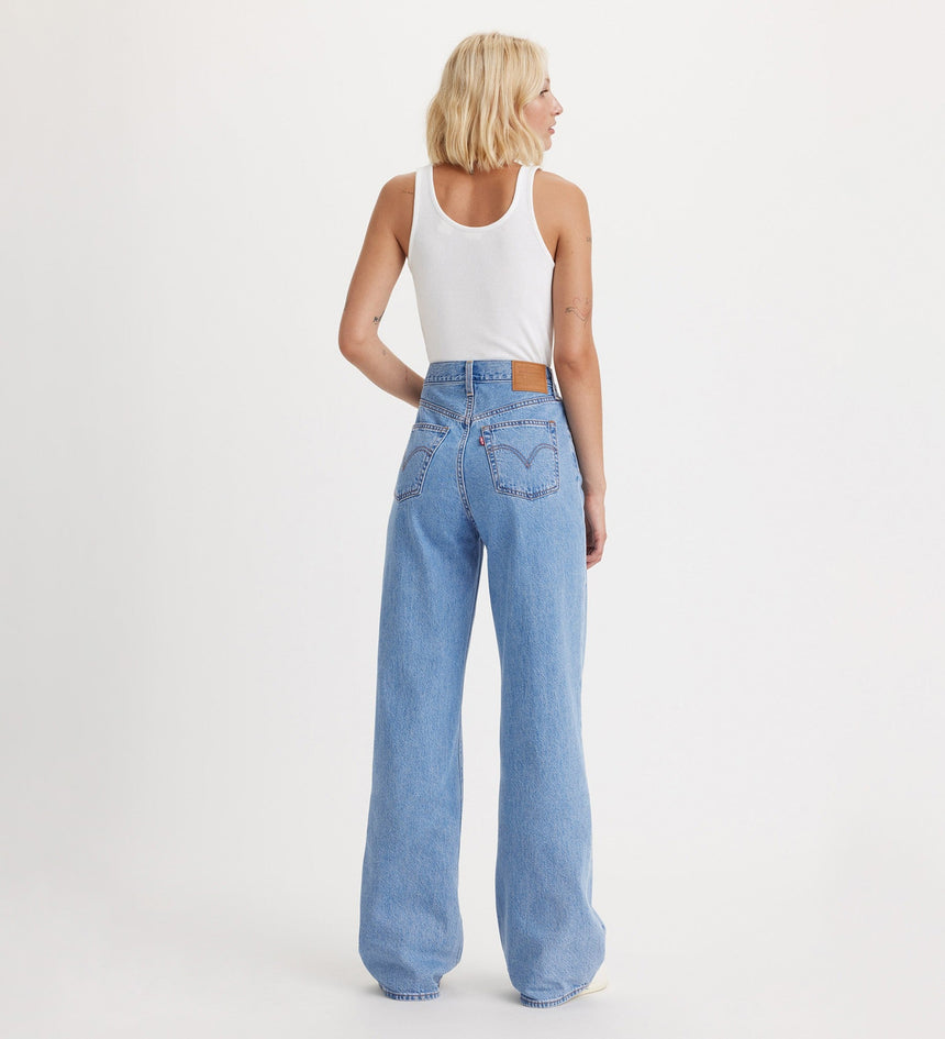 levi's® 女士ribcage 闊腳牛仔褲 | 女裝 A608100052730 Splash Zone - Med Indigo - Flat Finish – Levi's 香港