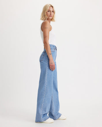 levi's® women's ribcage wide-leg jeans A608100052730 Splash Zone - Med Indigo - Flat Finish  – Levi's Hong Kong