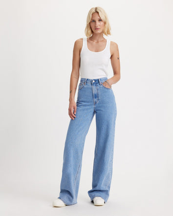 levi's® women's ribcage wide-leg jeans A608100052730 Splash Zone - Med Indigo - Flat Finish  – Levi's Hong Kong