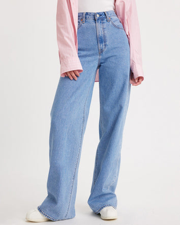 levi's® women's ribcage wide-leg jeans A608100052730 Splash Zone - Med Indigo - Flat Finish  – Levi's Hong Kong