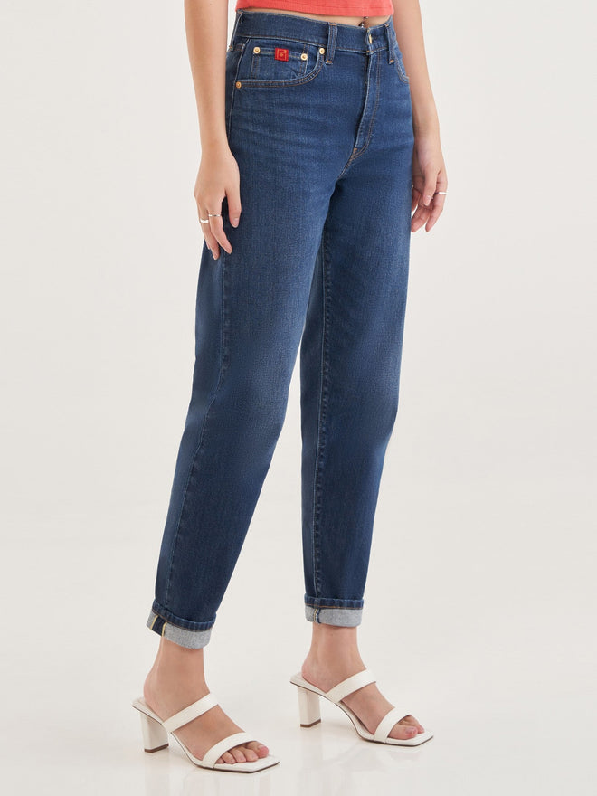 levi's® 高腰男友 boyfriend 牛仔褲 | 女裝 1974500122427 Cny Storm Mist - Medium Indigo - Worn In  – Levi's 香港