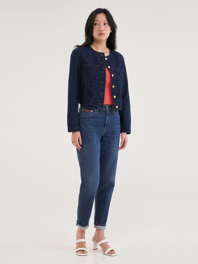 levi's® 高腰男友 boyfriend 牛仔褲 | 女裝 1974500122427 Cny Storm Mist - Medium Indigo - Worn In  – Levi's 香港