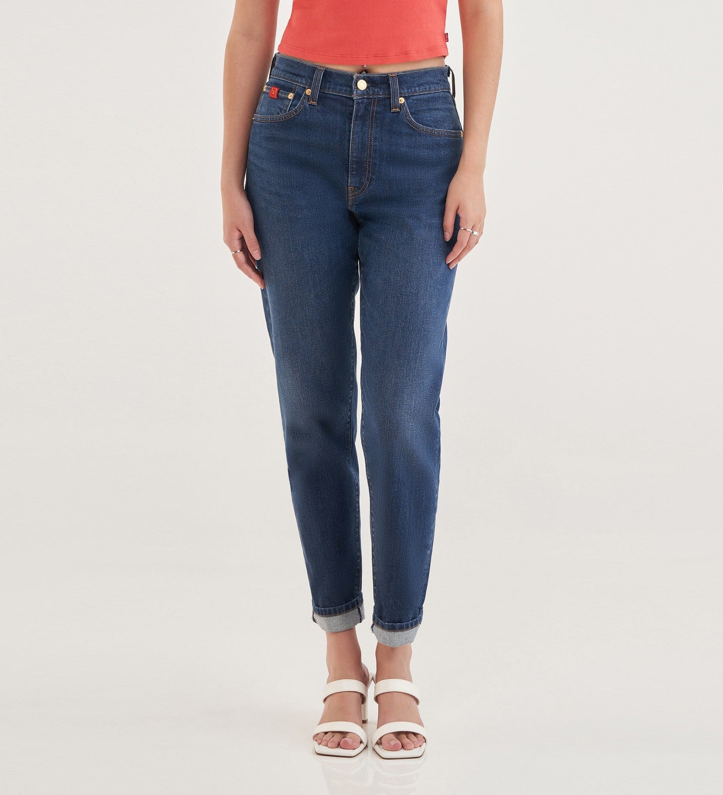 levi's® 高腰男友 boyfriend 牛仔褲 | 女裝 1974500122427 Cny Storm Mist - Medium Indigo - Worn In – Levi's 香港