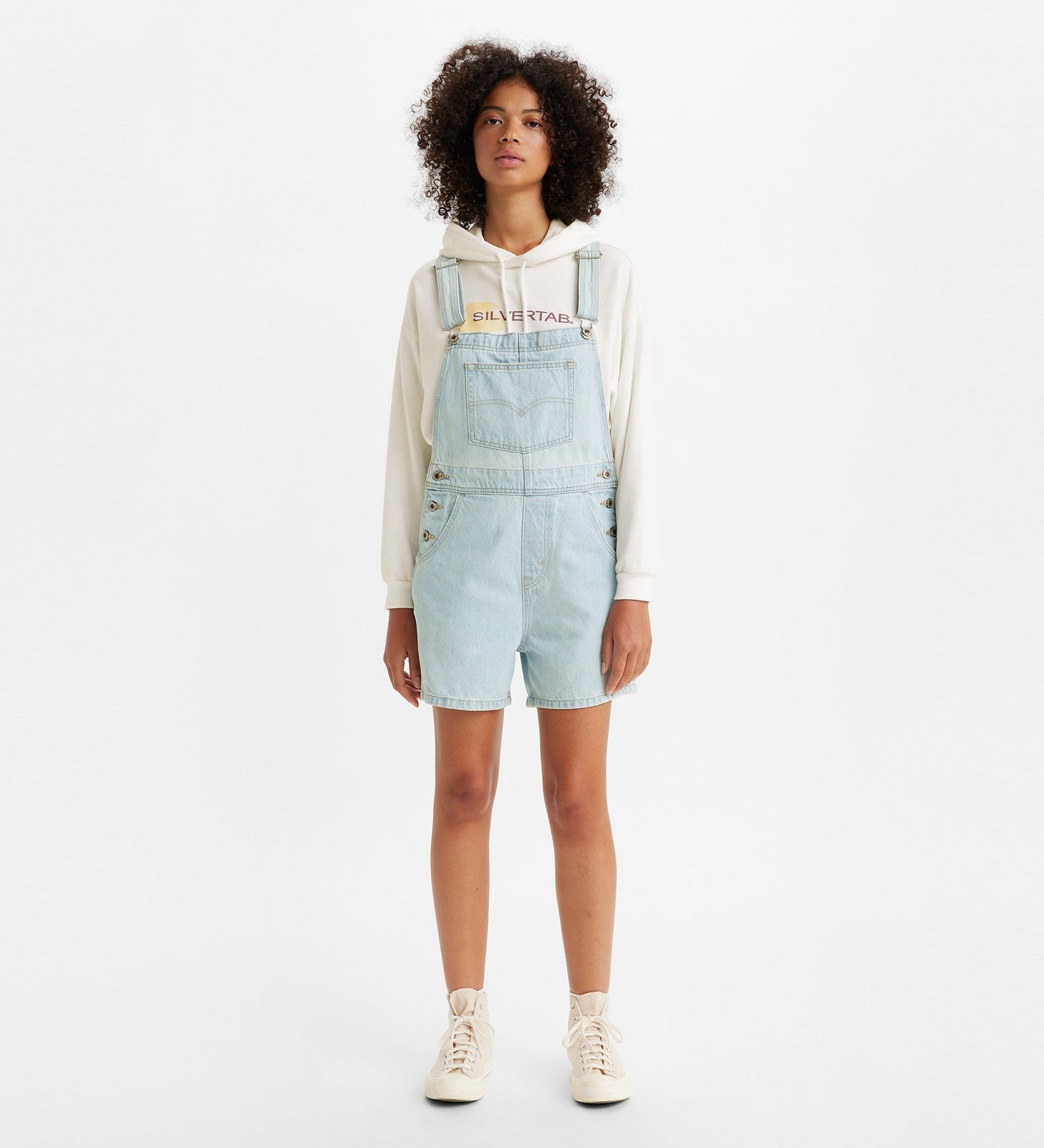 levi’s® women’s silvertab™ shortalls A47090000XS- Light Indigo Stonewash – Levi's Hong Kong