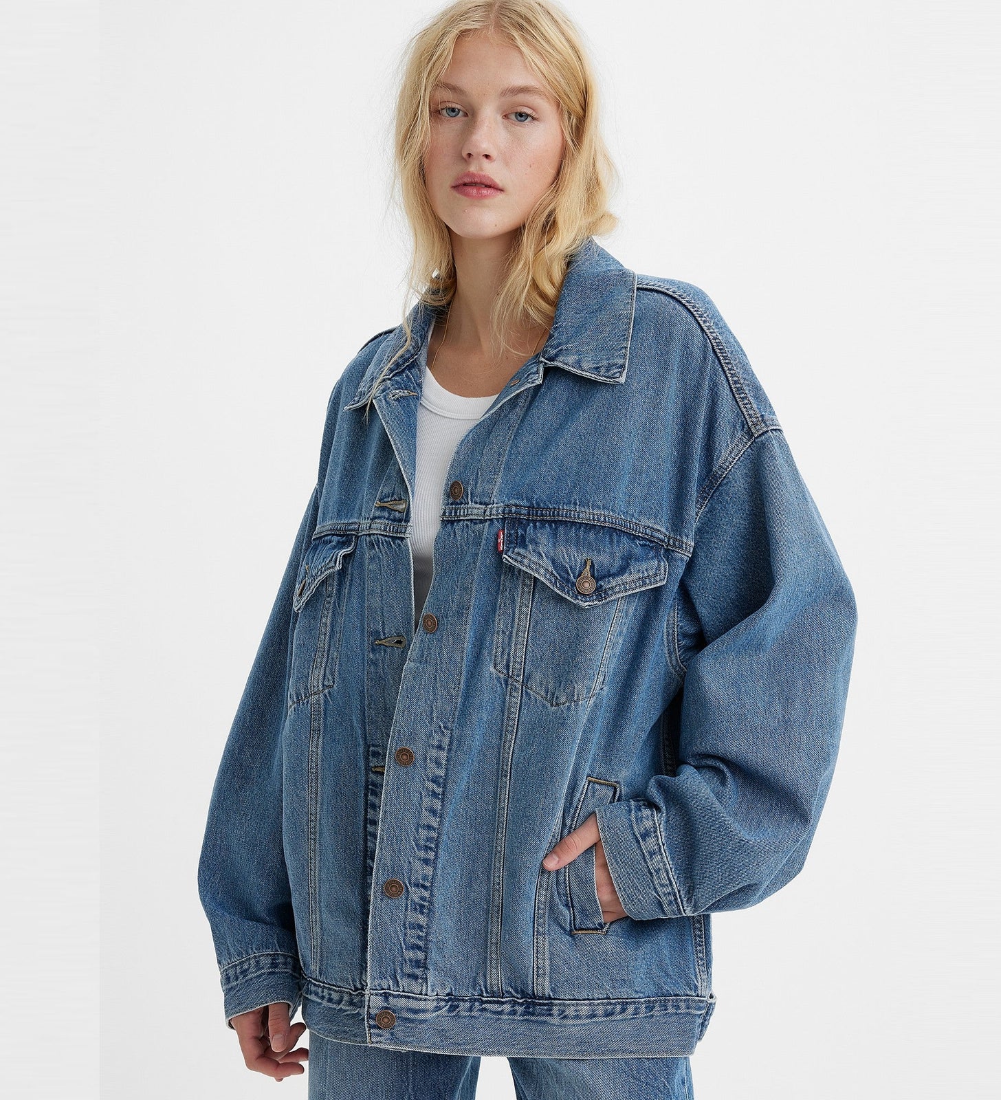 levi's® xl 牛仔褸 | 女裝 A34720003XXS- Medium Indigo – Levi's 香港