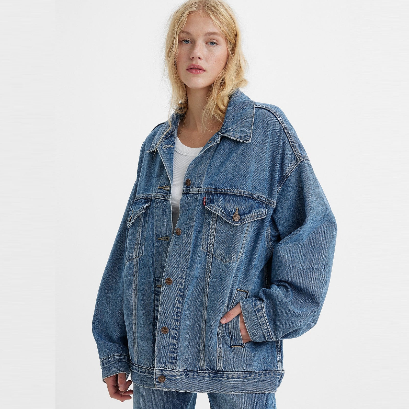 levi's® xl 牛仔褸 | 女裝 A34720003XS- Medium Indigo – Levi's 香港