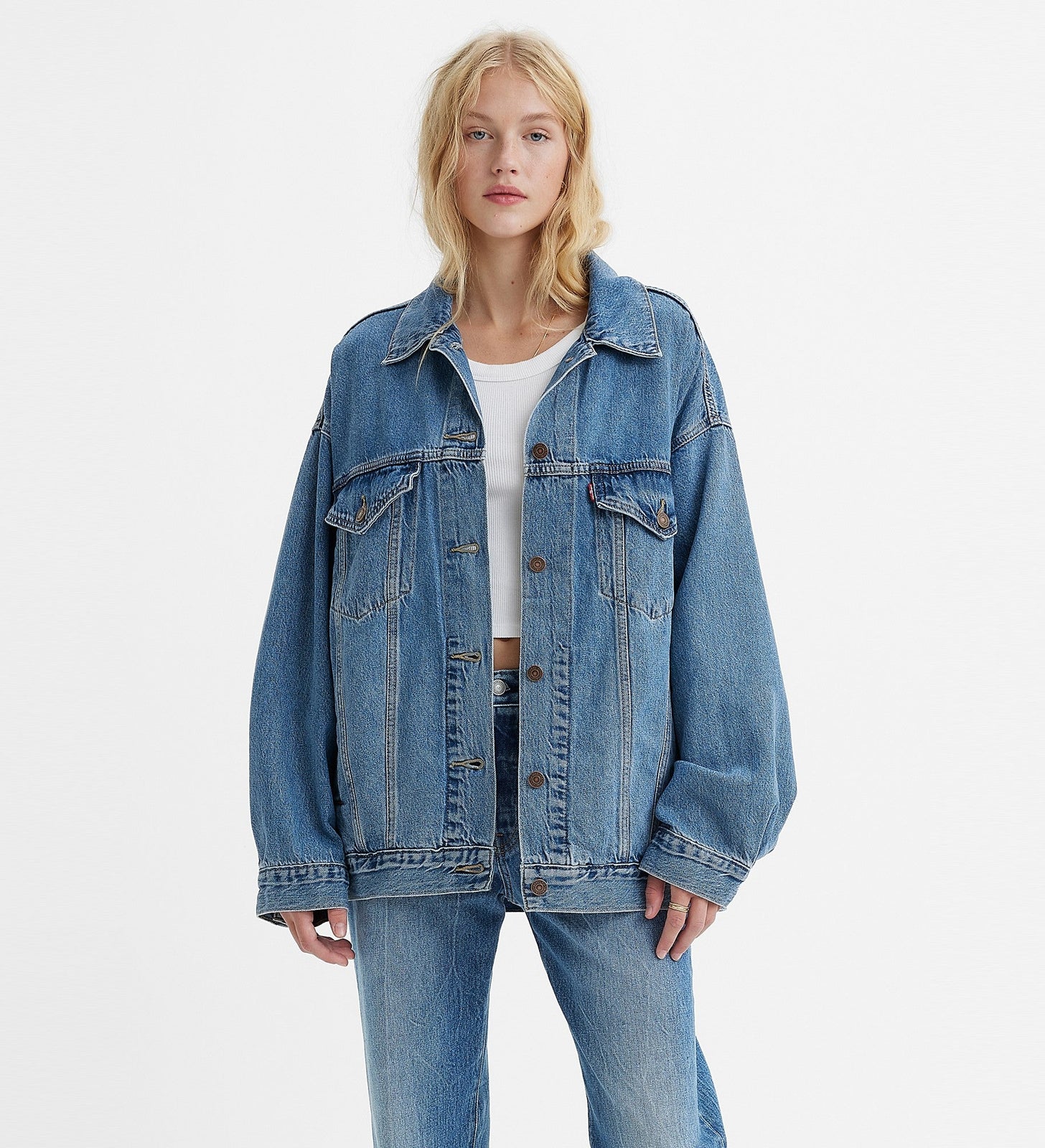 levi's® xl 牛仔褸 | 女裝 A34720003XXS- Medium Indigo – Levi's 香港