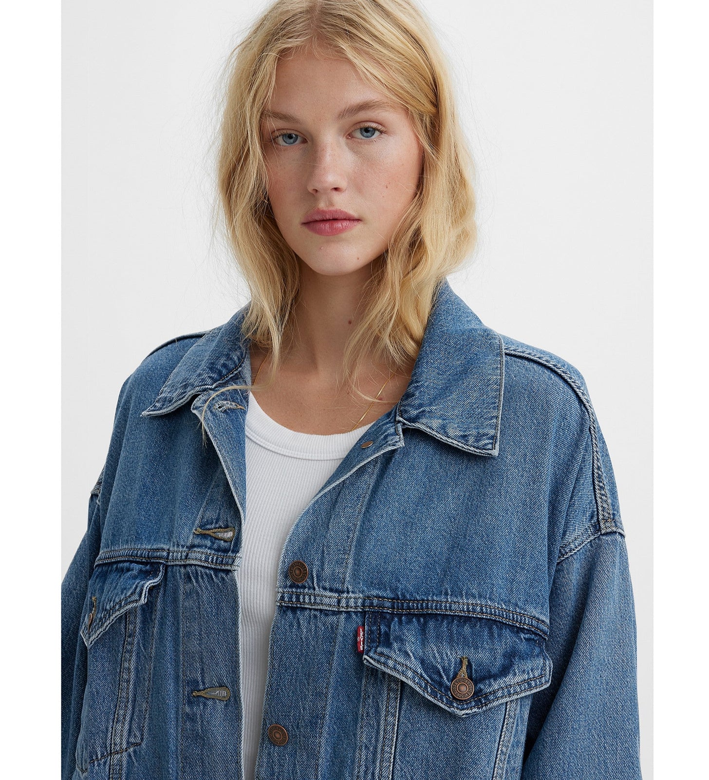 levi's® xl 牛仔褸 | 女裝 A34720003XXS- Medium Indigo – Levi's 香港