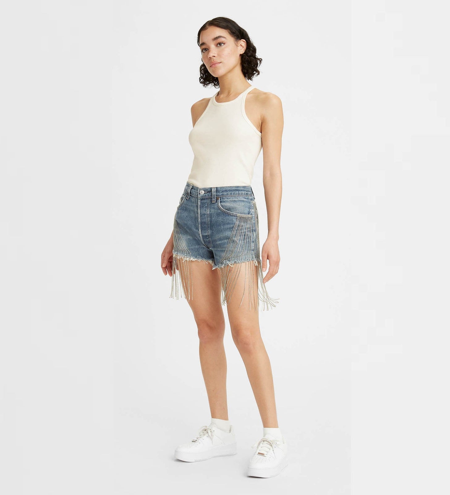 levi's® x naomi osaka crystal fringe shorts A2482000028- Fringe Short – Levi's Hong Kong