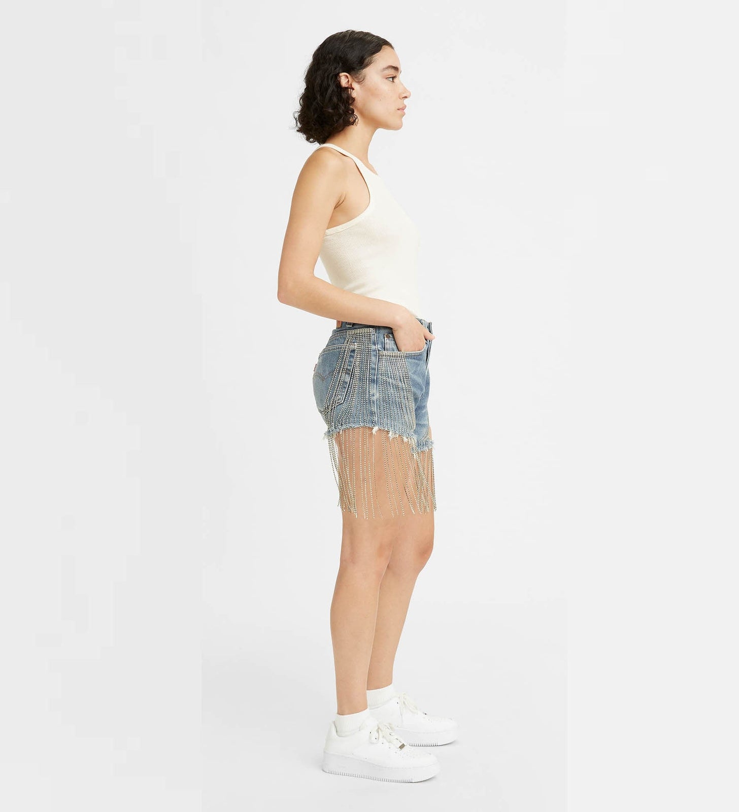 levi's® x naomi osaka crystal fringe shorts A2482000028- Fringe Short – Levi's Hong Kong