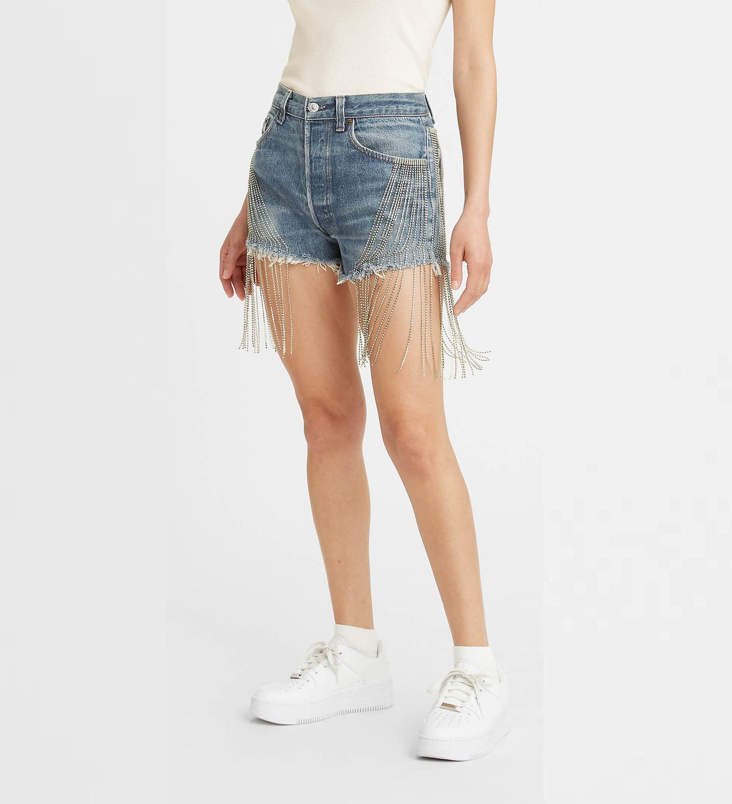 levi's® x naomi osaka crystal fringe shorts A2482000028- Fringe Short – Levi's Hong Kong