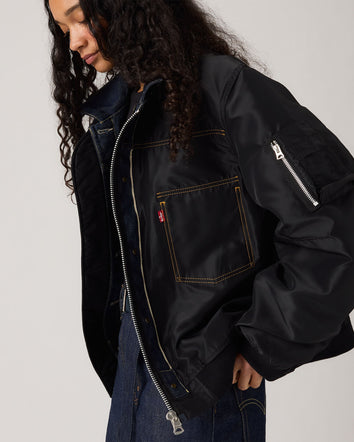 levi’s® x sacai men’s denim x nylon twill reversible blouson 0035K0000XS- Rinse/Black  – Levi's Hong Kong
