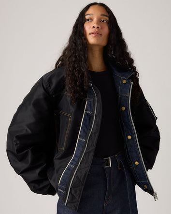 levi’s® x sacai men’s denim x nylon twill reversible blouson 0035K0000XS- Rinse/Black  – Levi's Hong Kong