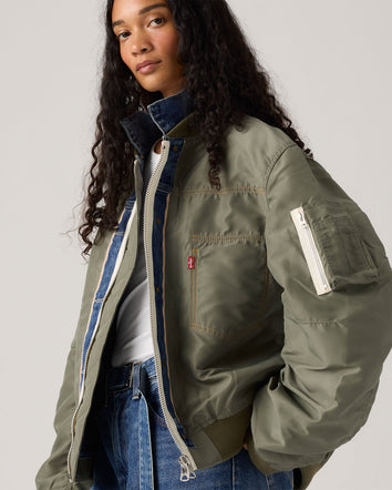 levi’s® x sacai men’s denim x nylon twill reversible blouson 0035K0001XS- Vintage/Khaki  – Levi's Hong Kong