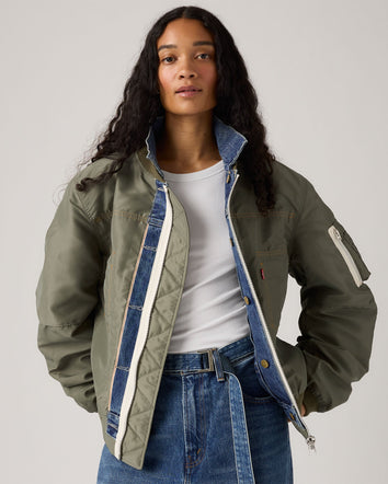 levi’s® x sacai men’s denim x nylon twill reversible blouson 0035K0001XS- Vintage/Khaki  – Levi's Hong Kong