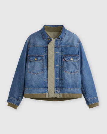 levi’s® x sacai men’s denim x nylon twill reversible blouson 0035K0001XS- Vintage/Khaki  – Levi's Hong Kong
