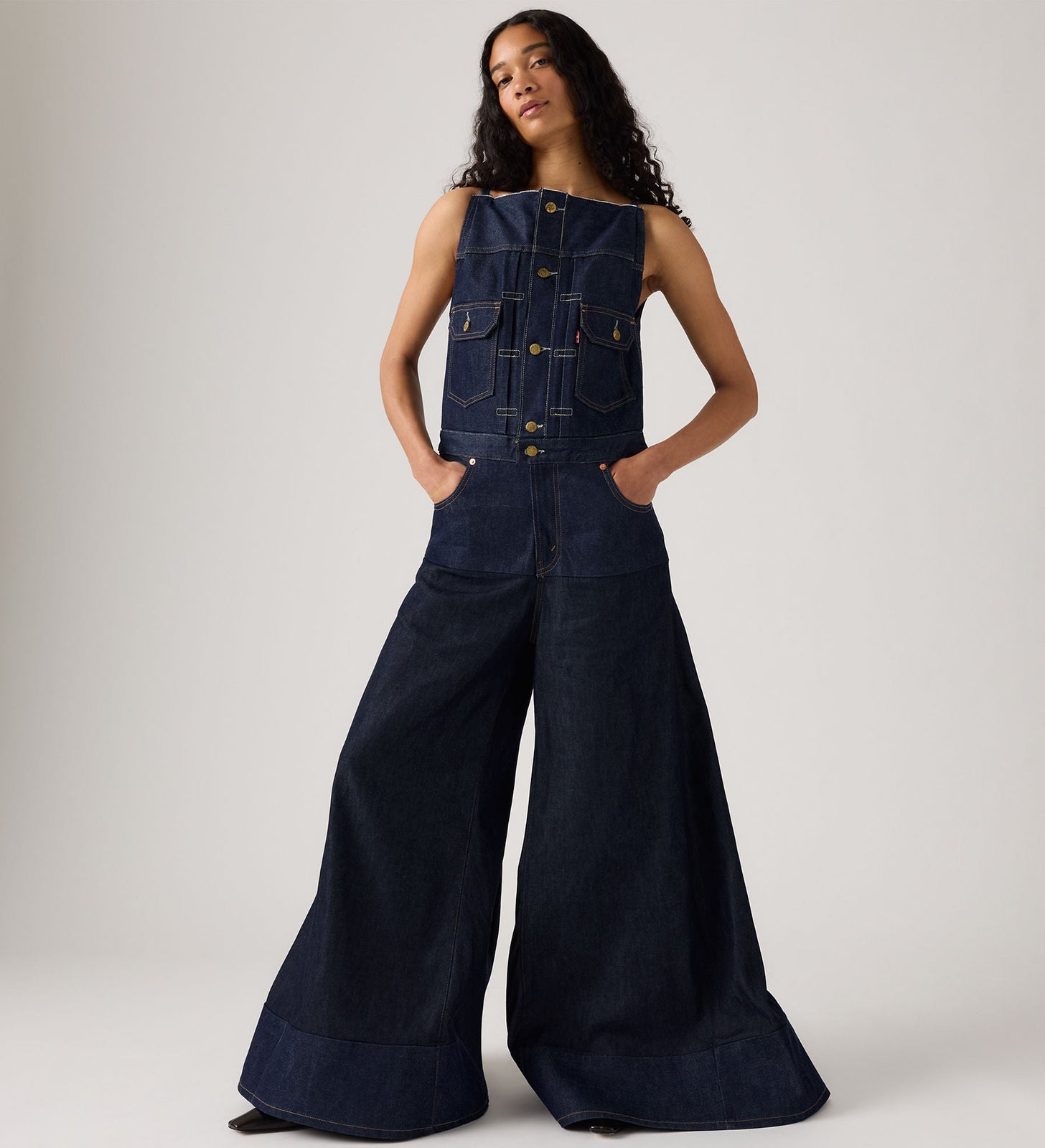 levi's® x sacai women’s denim jumpsuit 0035G0000S- Rinse – Levi's Hong Kong