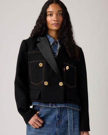 levi’s® x sacai 牛仔 x matelasse twill 西裝褸 | 女裝 0035F0000S- Black  – Levi's 香港