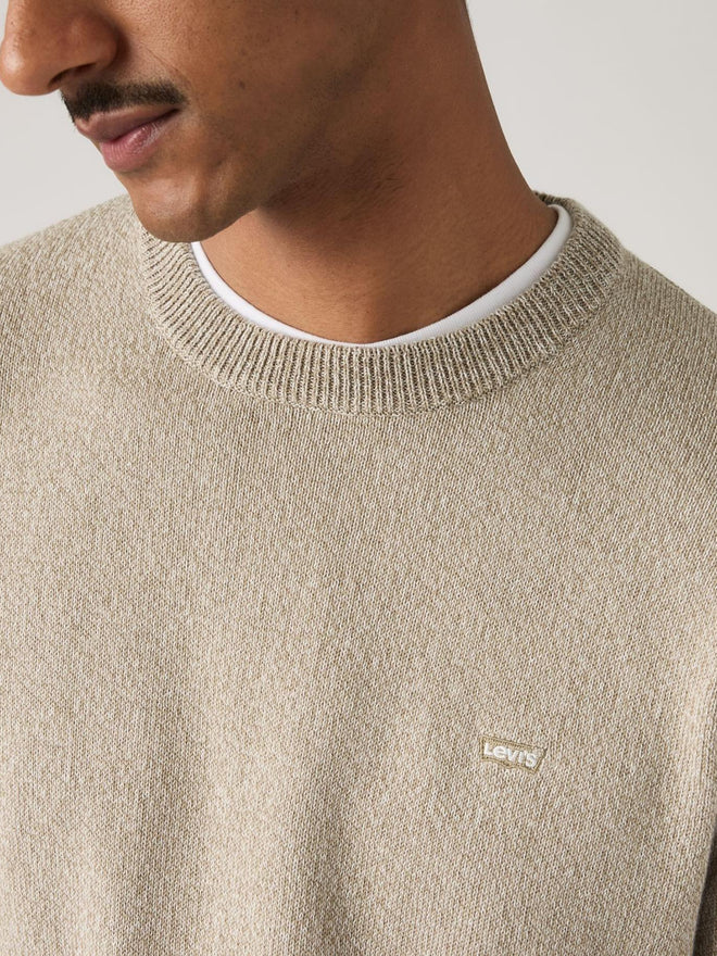 levi's® men's lightweight housemark sweater A72070048XS- Pre Twist Marl Brindle / Egret - Beige  – Levi's Hong Kong