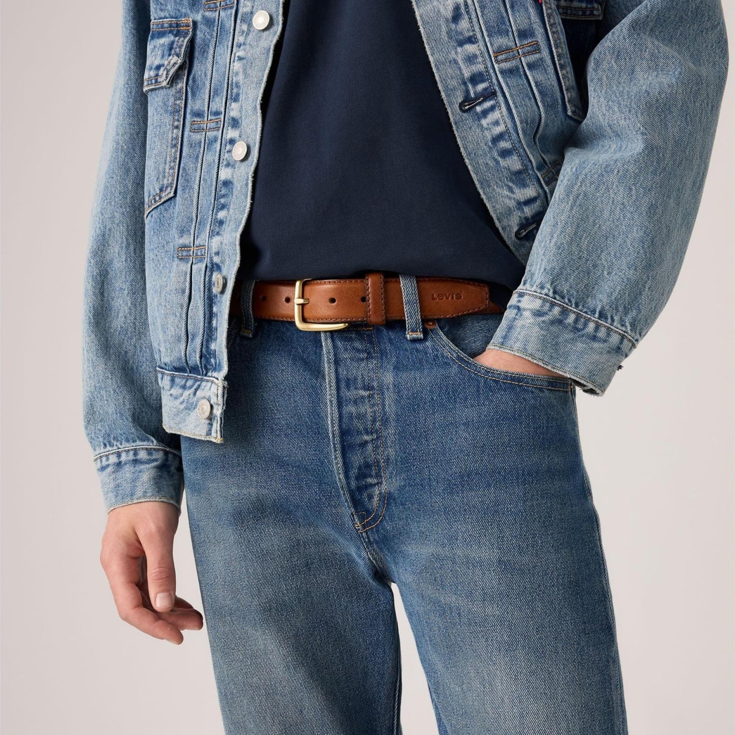 Levi's® Finn Feather Edge 羽邊皮帶 | 男裝  