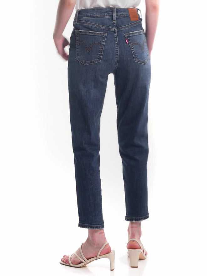 levi's® 高腰男友 boyfriend 牛仔褲 | 女裝 1974500122427 Cny Storm Mist - Medium Indigo - Worn In  – Levi's 香港