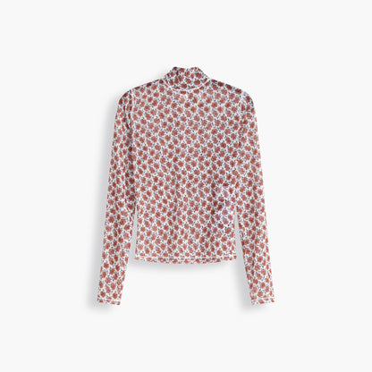 Secondskin Mockneck Small Folksy Floral Whitecap G
