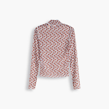 Secondskin Mockneck Small Folksy Floral Whitecap G