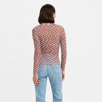 Secondskin Mockneck Small Folksy Floral Whitecap G