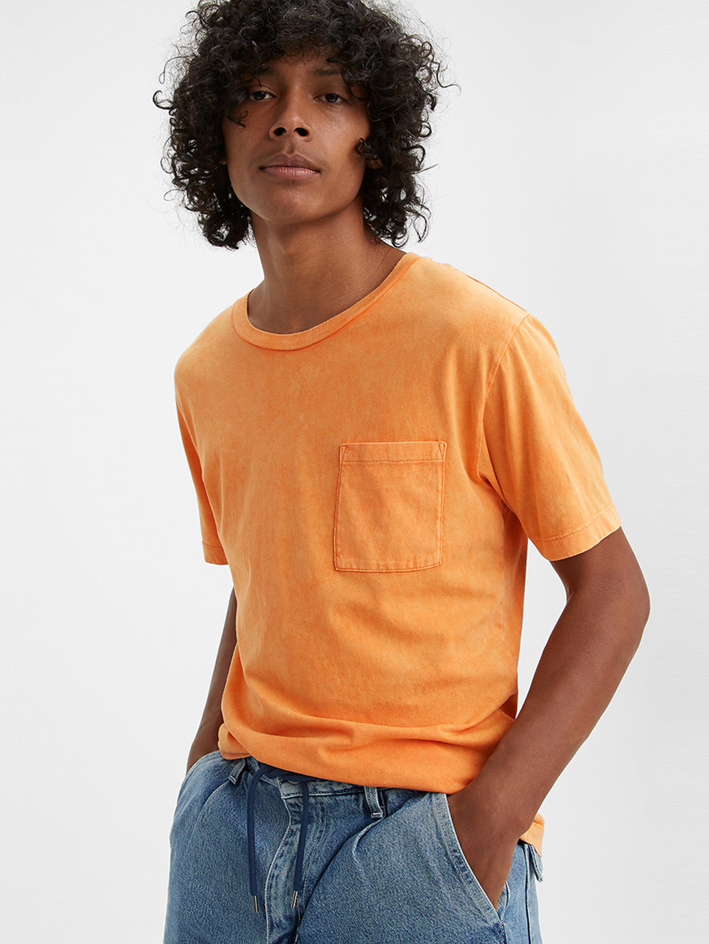 levi's® made & crafted® 單口袋灰色pocket tee 292480059S- Washed Orange – Levi's 香港