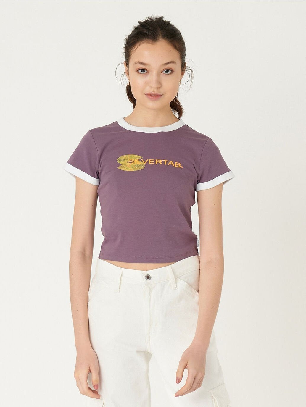 levi's® 圖案包邊短版 t-shirt | 女裝 A35230031XS- Arctic Dusk / Bright White Rib – Levi's 香港
